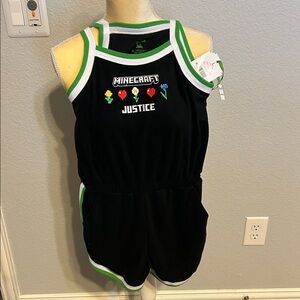 Justice Black and Green Minecraft Kids One Piece